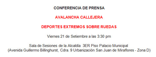 [San Juan de Miraflores] Conferencia de Prensa: Mario Hart en Avalancha Callejera
