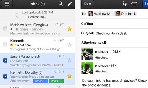 Nueva aplicación de Gmail se adecua a pantalla del iPhone 5