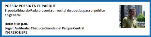 [Agenda Cultural de Miraflores] Poesía en el Parque - 12 de octubre de 2012