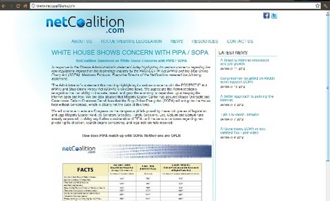 Netcoalition, la página que intenta detener a la Ley SOPA