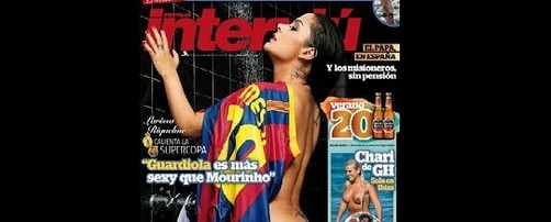 Larissa Riquelme posó desnuda para Barcelona y el Real Madrid