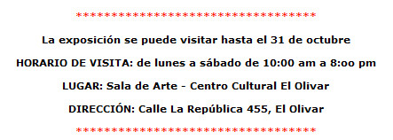 Inauguración de la exposición 'Procesos y Visiones' de Pablo Cruz en el Centro Cultural El Olivar este 17 de octubre 2012