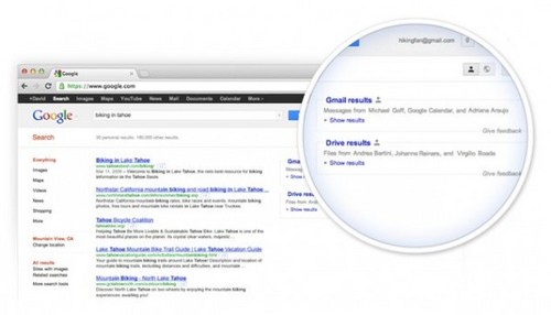Buscador de Google muestra ahora contenido de Gmail y Google Drive