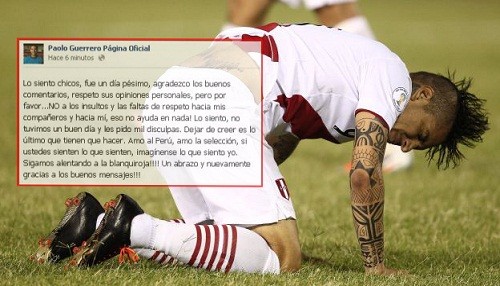 Paolo Guerrero: Les pido disculpas, amo al Perú y a la selección