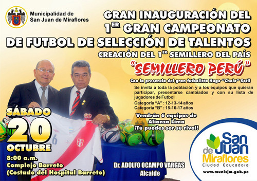 Inauguración de la 1era Escuela Profesional de Fútbol Para Jóvenes Talento Sin Recursos 'Semillero Perú'