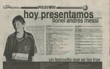 Messi a los 13 años de edad