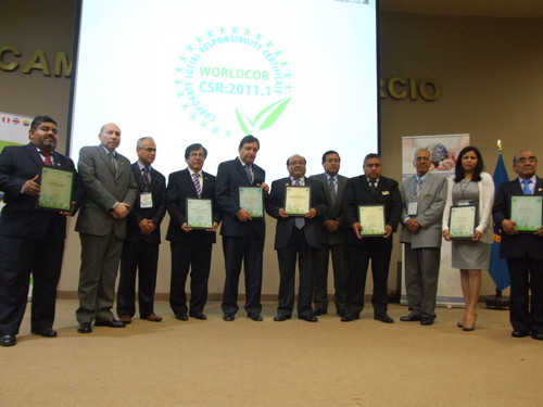 Empresas Peruanas reciben certificación de la norma  WORLDCOB-CSR:2011.1. en exitoso 'Encuentro de Responsabilidad Social Empresarial'