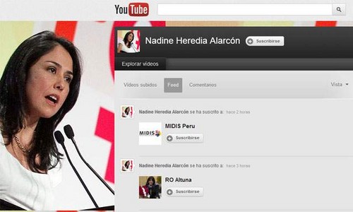 Nadine Heredia abrió su propio canal en YouTube