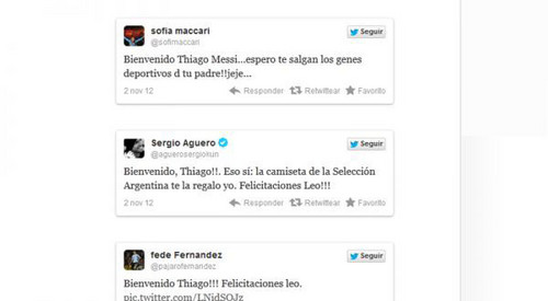 Famosos y deportistas felicitan a Messi por nacimiento de Thiago