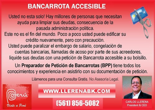 La Bancarrota Accesible: Los conocimientos y la experiencia de Carlos Llerena así lo garantiza