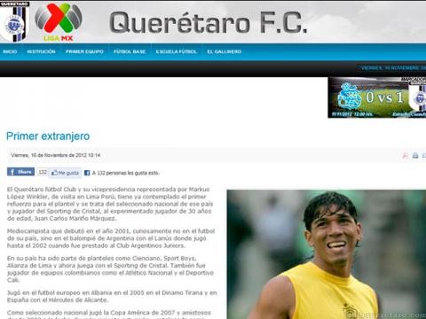 Juan Carlos Mariño firmó por el Querétaro de México