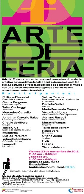Arte Feria del MAC. VIERNES 23. DE 11:00 AM A 9:00 PM