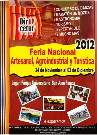 En Cerro de Pasco realizan la XXII Feria Nacional de Artesanía, Agroindustrial y Turística