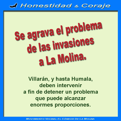 Se agravan invasiones a La Molina: Susana Villarán y hasta Ollanta Humala deben intervenir