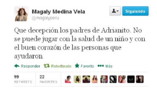 Magaly Medina decepcionada de padres de Adrianito