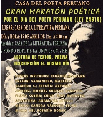 Sabado 8/12 MARATON POÉTICA EN LA CASA DE LA LITERATURA