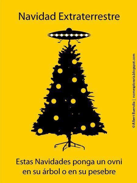 Reinaldo Rios Convoca a celebrar unas Navidades Extraterrestres sustituyendo la estrella del arbol por un OVNI