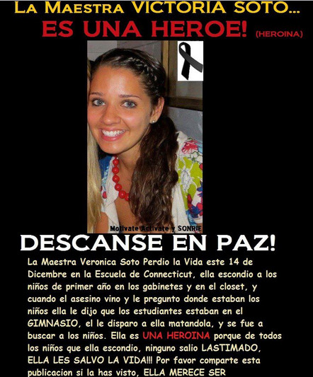 La Maestra Victoria Soto es una heroína