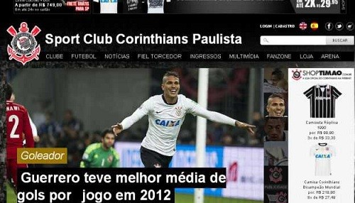 Paolo Guerrero tiene el mejor promedio de gol del Corinthians
