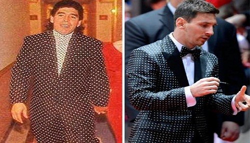 Traje que usó Lionel Messi en gala del Balón de Oro ya lo había usado Diego Maradona
