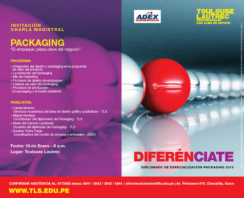 Toulouse y ADEX ofrecen Charla Magistral gratuita sobre Packaging