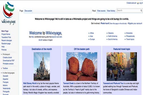 Wikipedia lanza Wikivoyage, una guía de viajes online y es gratuita