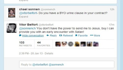 Chael Sonnen y Vitor Belfort discutieron en Twitter