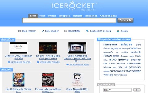 Trend.IceRocket ofrece las tendencias en espacios webs y redes sociales