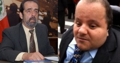 Personas con discapacidad molestos con congresistas  Gian Carlo Vacchelli y Javier Diez Canseco