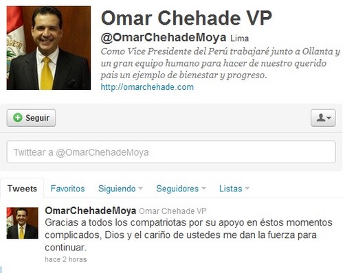 Omar Chehade: 'Agradezco a todos los compatriotas por su apoyo'