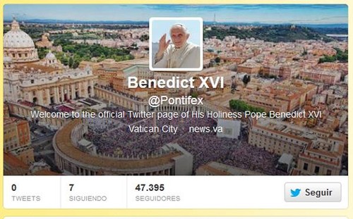 Cerrarán la cuenta Twitter de Benedicto XVI tras su  renuncia
