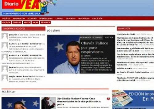 Venezuela: hackean diario del Gobierno para anunciar muerte de Hugo Chávez
