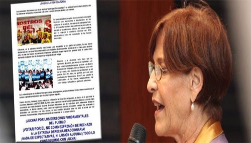 Movadef apoya el 'NO' a la revocatoria de Susana Villarán