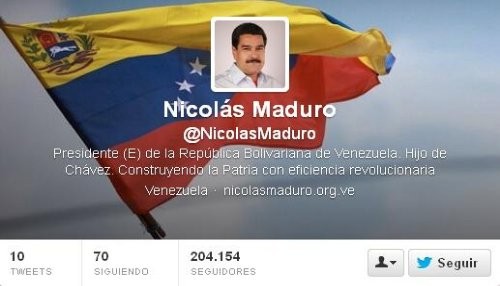 Nicolás Maduro abre su cuenta en Twitter