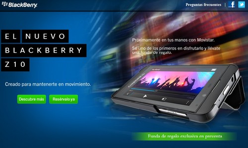 Movistar: Inicio la preventa del Blackberry Z10