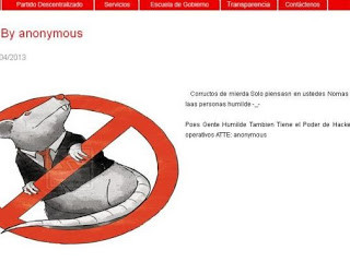 Anonymous Perú hackeó la página web del Partido Aprista