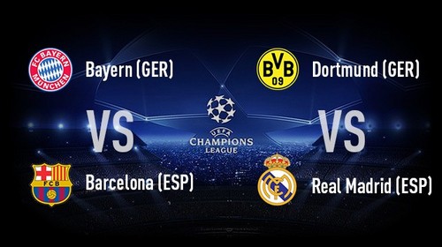 Semifinales de Champions League: Bayern vs Barcelona y Dortmund vs Real Madrid