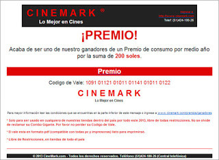 CineMark denunció que existe un correo fraudulento por Intenet