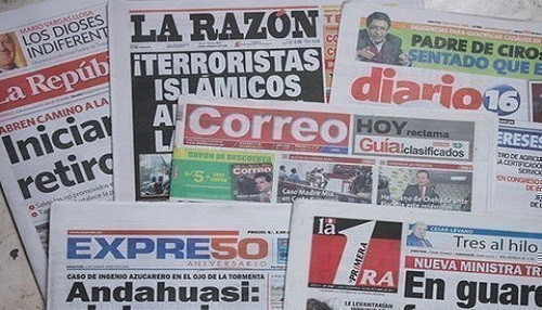 Las portadas de los diarios peruanos para hoy jueves 18 de abril