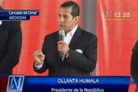 Ollanta Humala pide de 15 a 20 minutos de 'noticias positivas' a los medios de comunicación
