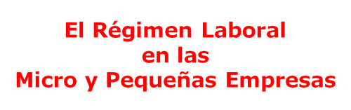 El Régimen Laboral en las Micro y Pequeñas Empresas