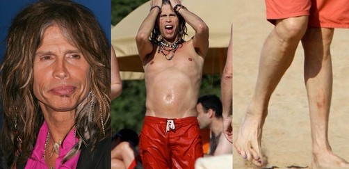 Steven Tyler sorprendió con malformación en los dedos de su pie