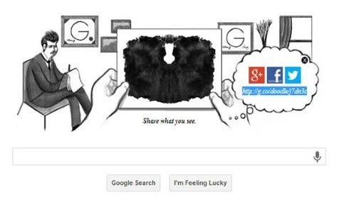 Google celebra el 129 cumpleaños de Hermann Rorschach con un nuevo doodle