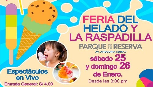 Feria del Helado y la Raspadilla se realizará en el Parque de la Reserva - Circuito Mágico del Agua