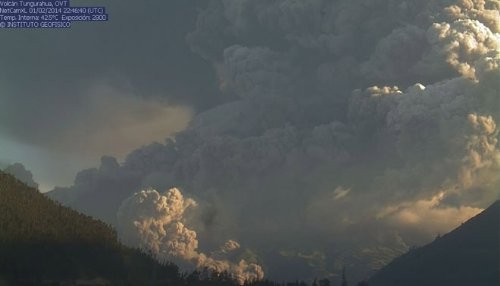 Ecuador en alerta naranja tras erupción del volcán Tungurahua
