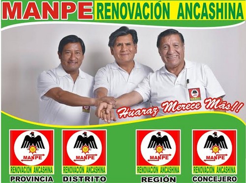 El MANPE va favorito en Huaraz para las elecciones provinciales y distritales