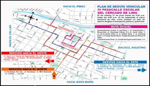 Municipalidad de Lima anuncia plan de desvío vehicular por Pasacalle Escolar del Cercado de Lima