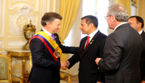 Presidente Humala asistió a toma de posesión de Juan Manuel Santos como presidente de Colombia