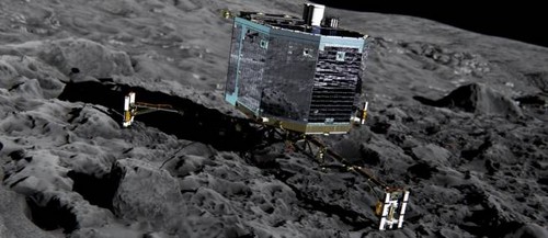 Philae: ¿por qué 'acometizar' sobre 'Chury'?