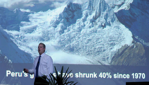 Al Gore presentó dramáticos efectos del cambio climático y los daños que nos esperan si no corregimos nuestros hábitos